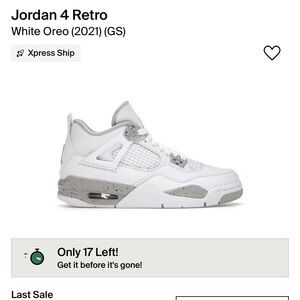 Jordan 4 Retro White Oreo
